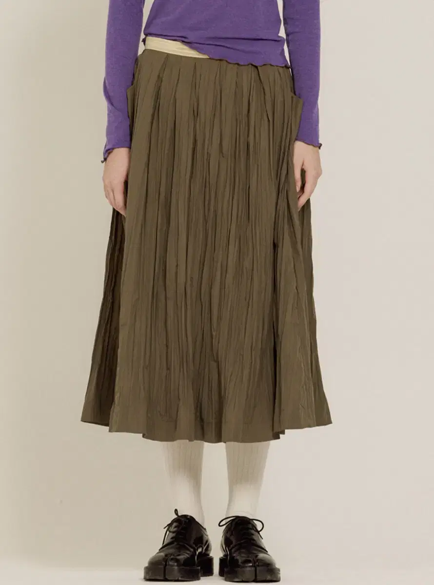 시엔느 치마 Tautou Flare Skirt (Khaki)